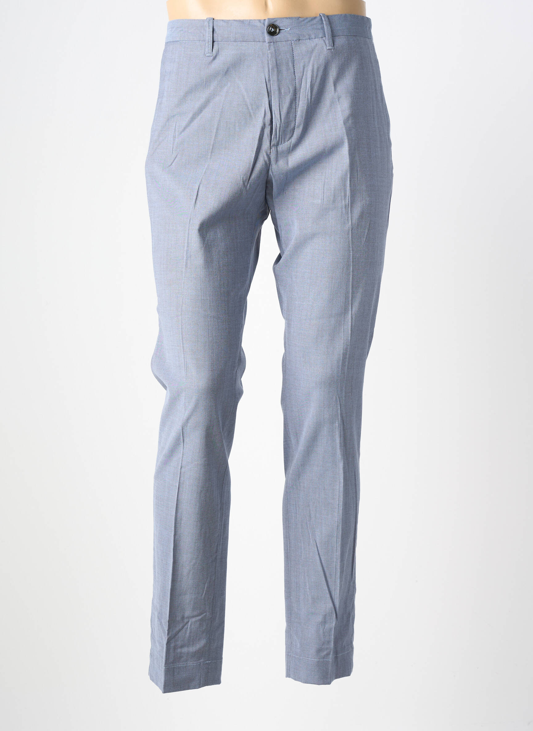 Pantalon slim tissage chiné taille normale bleu NINE IN THE MORNING homme