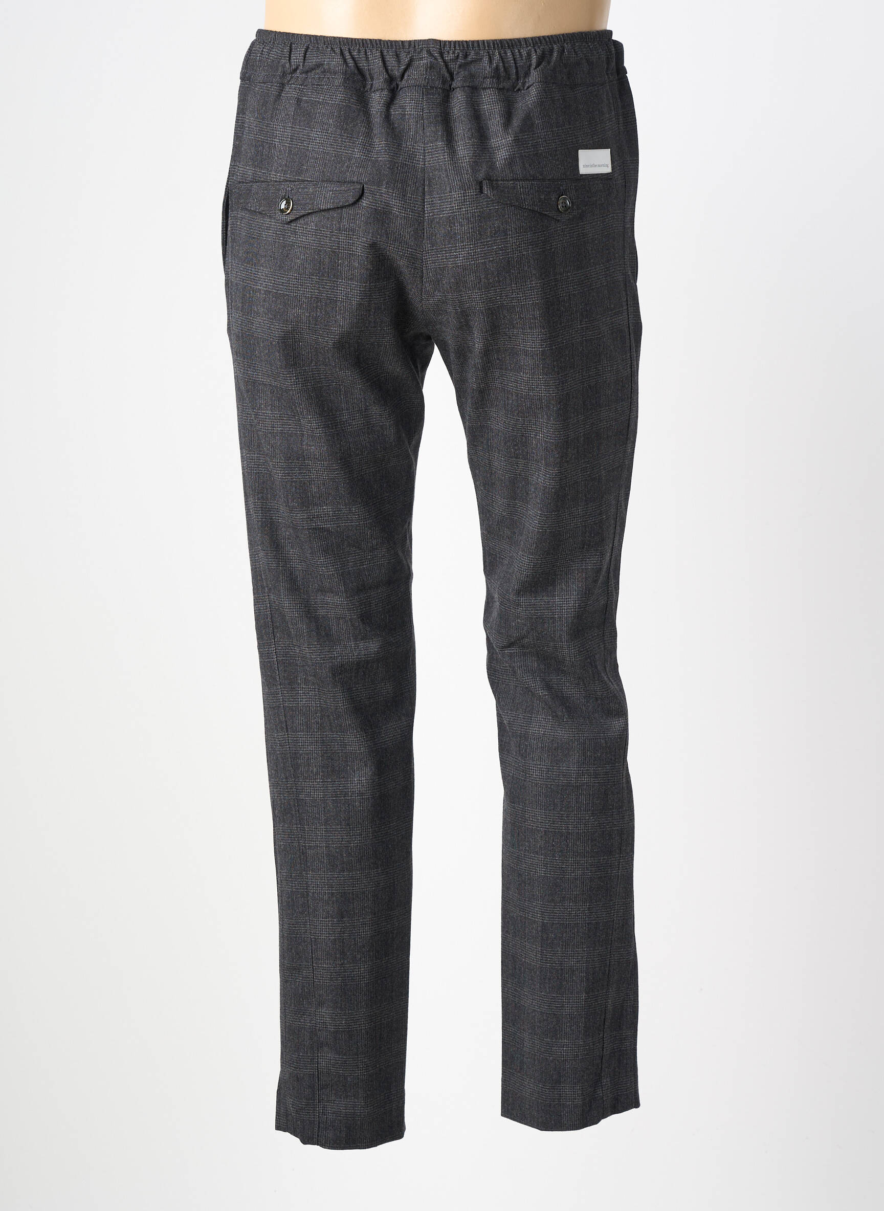 Pantalon chino imprimé imprimé prince de galle taille normale gris NINE IN THE MORNING homme