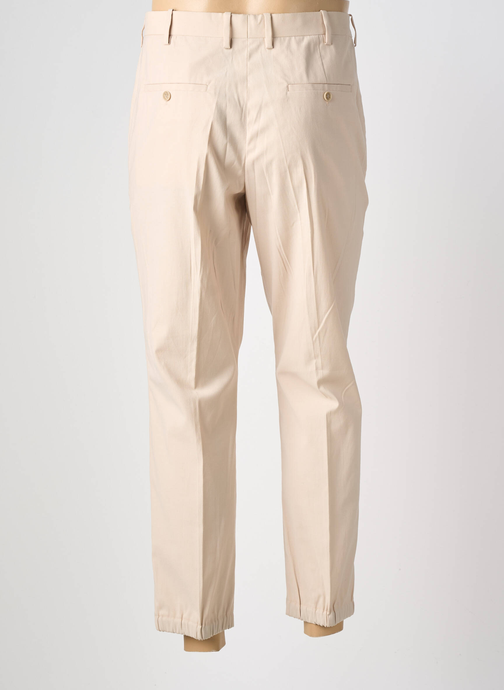 Pantalon 7/8 fermeture zippée sous rabat avec crochet taille normale beige NEIL BARRETT homme