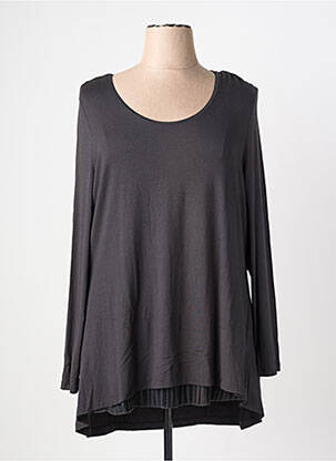 Tunique manches longues col rond gris VETONO femme
