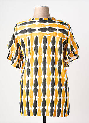 Tunique manches courtes col rond jaune ZHENZI femme