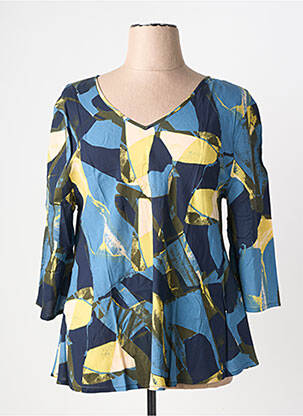 Tunique manches longues tissage crêpe bleu MASAI femme