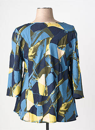 Tunique manches longues tissage crêpe bleu MASAI femme