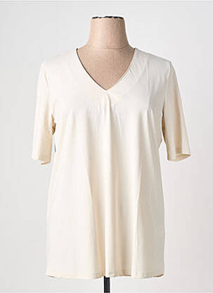 Top tissage jersey manches courtes beige PLUS BASICS femme