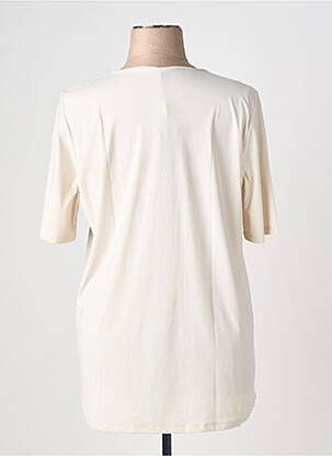 Top tissage jersey manches courtes beige PLUS BASICS femme