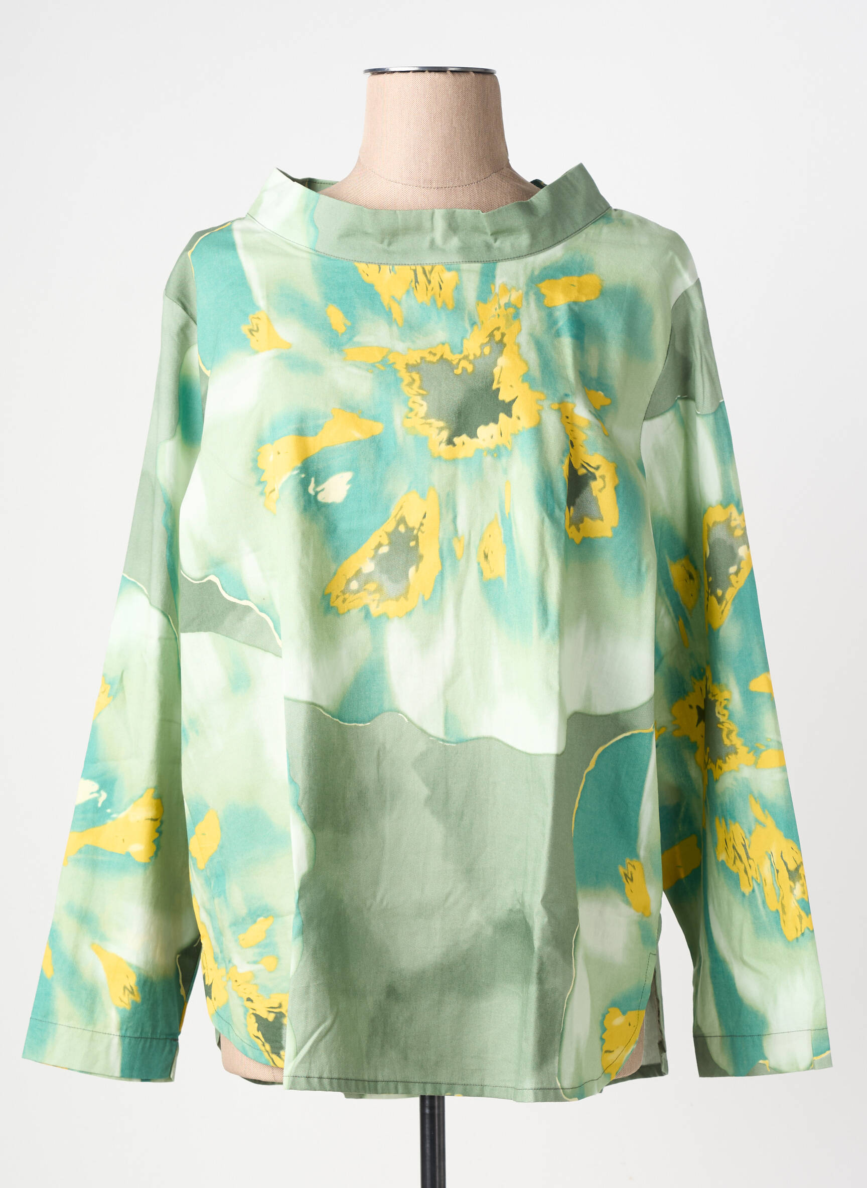Blouse imprimé fantaisie manches longues vert NOENE femme