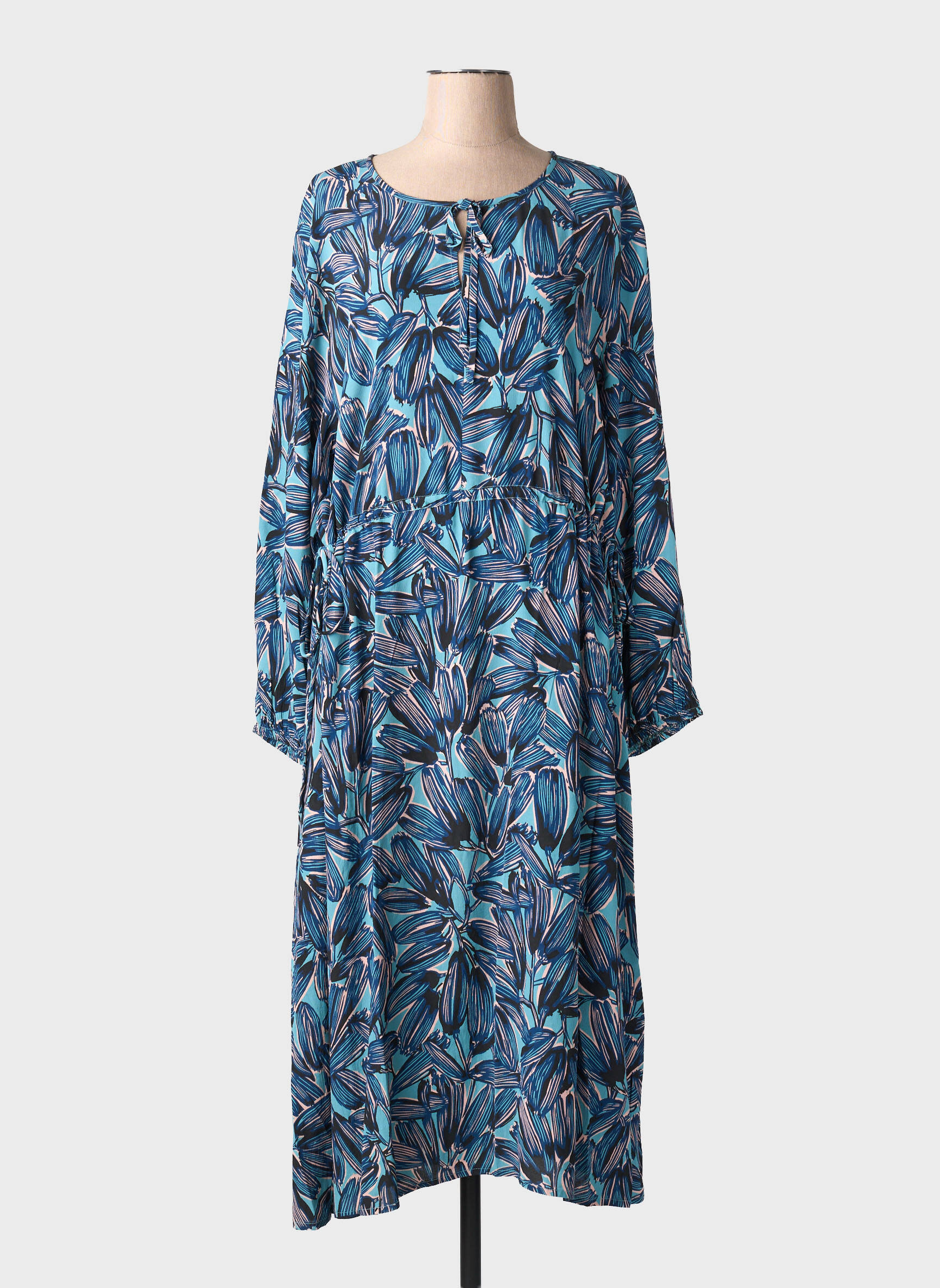 Robe longue manches longues manches longues bleu MASAI femme