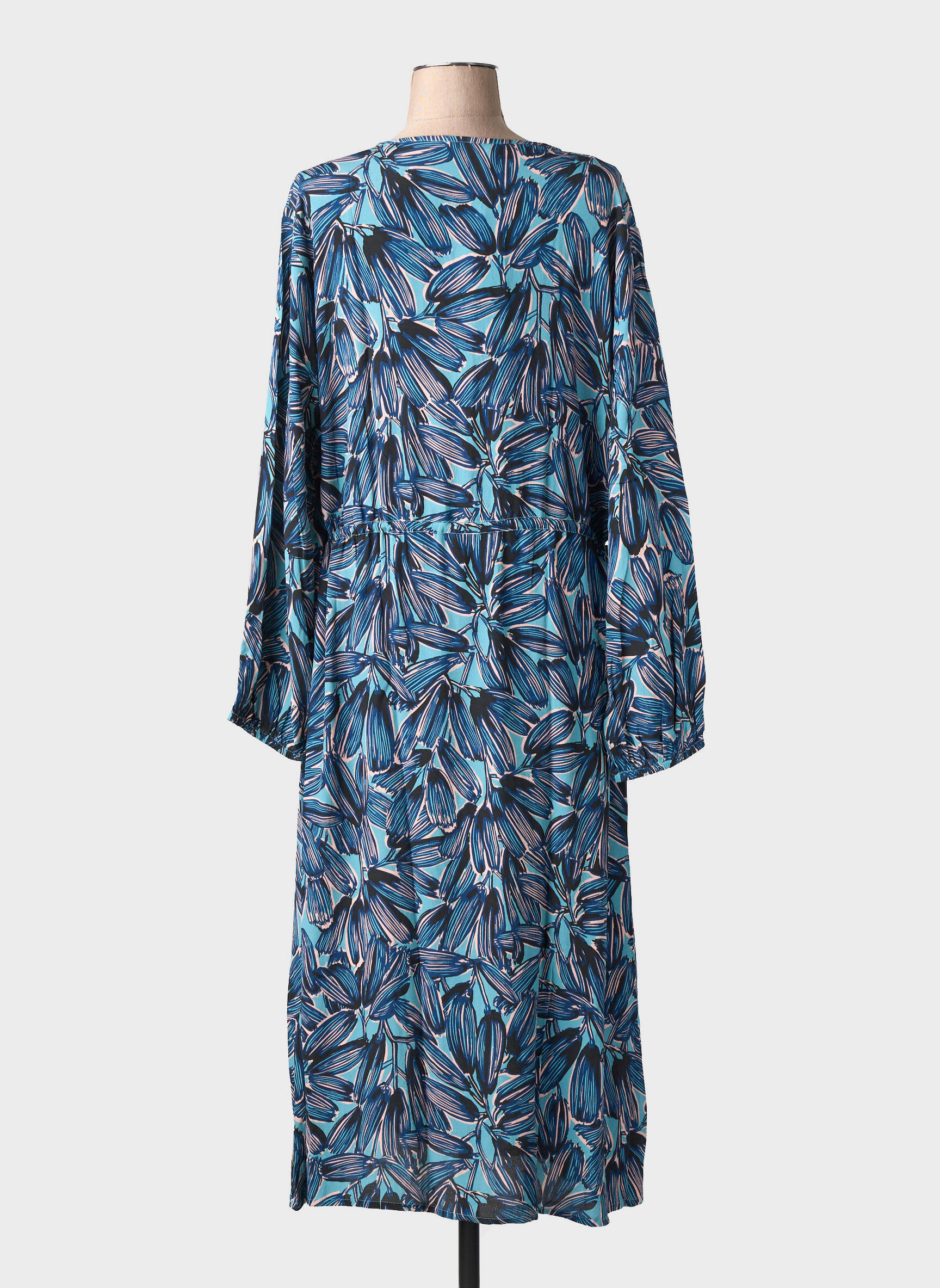 Robe longue manches longues manches longues bleu MASAI femme