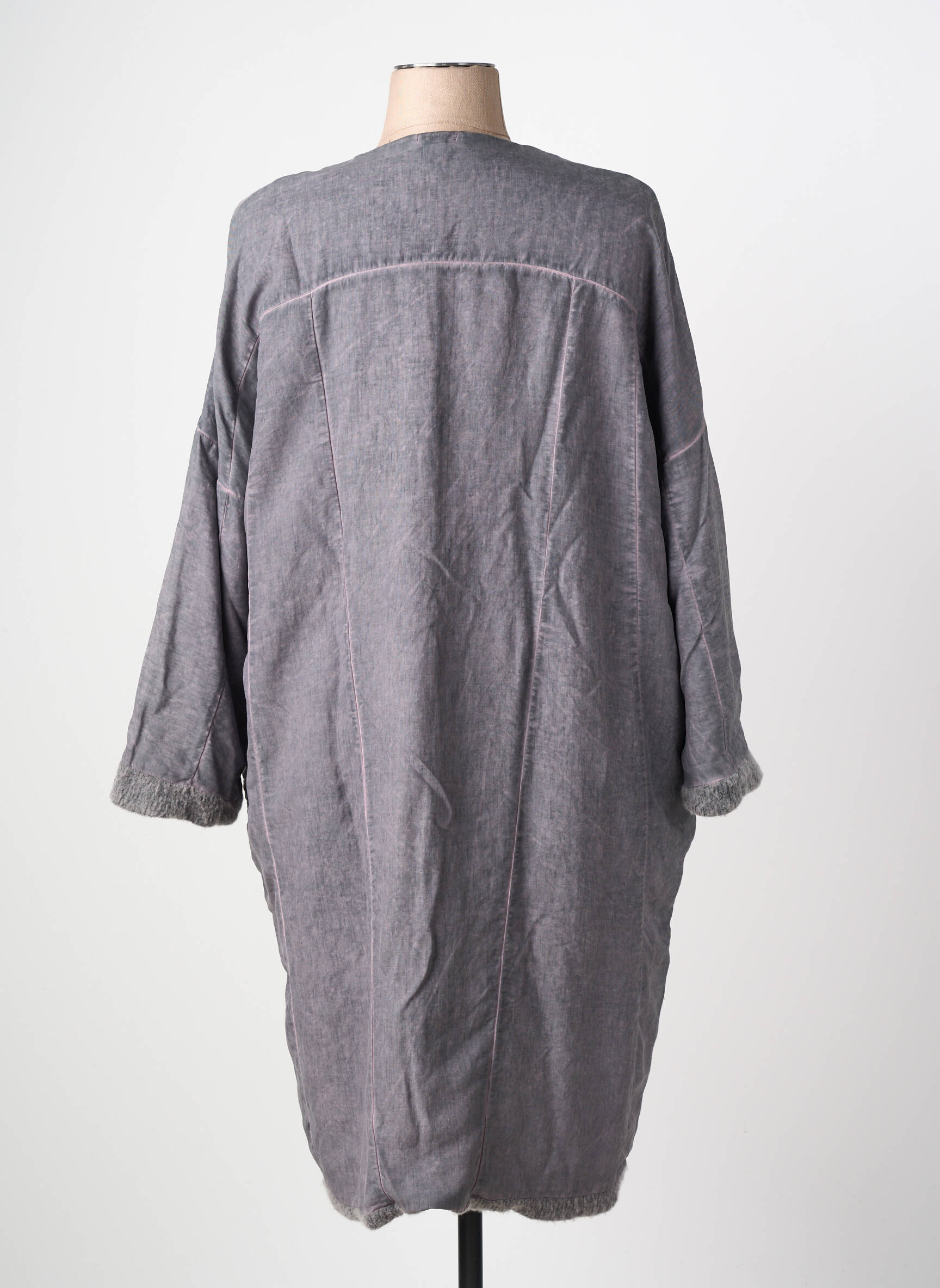 Veste casual col rond gris GRIZAS femme