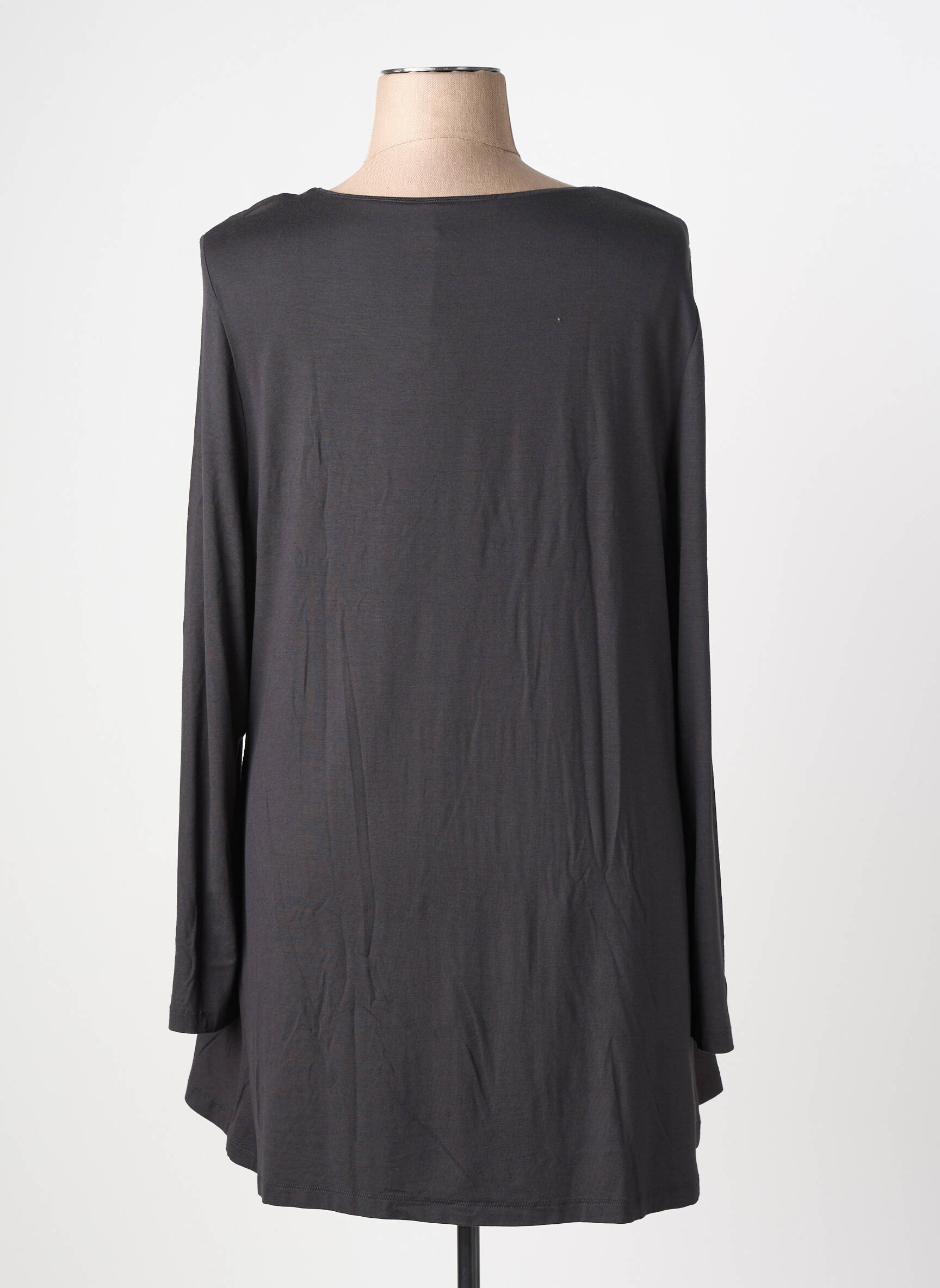 Tunique manches longues col rond gris VETONO femme
