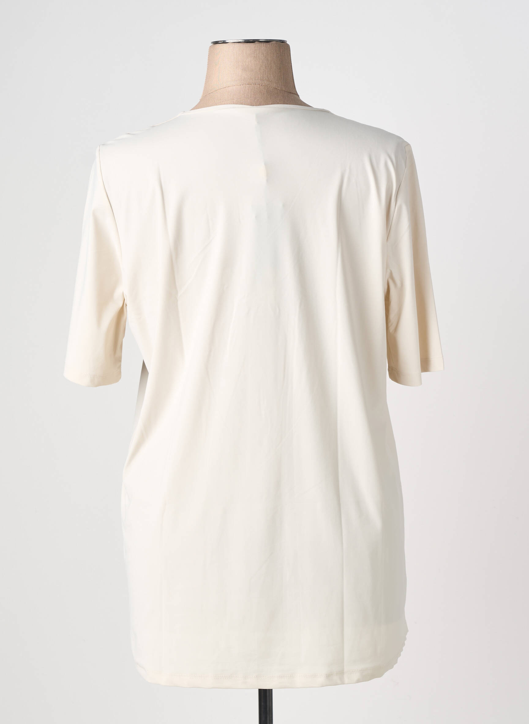 Top tissage jersey manches courtes beige PLUS BASICS femme
