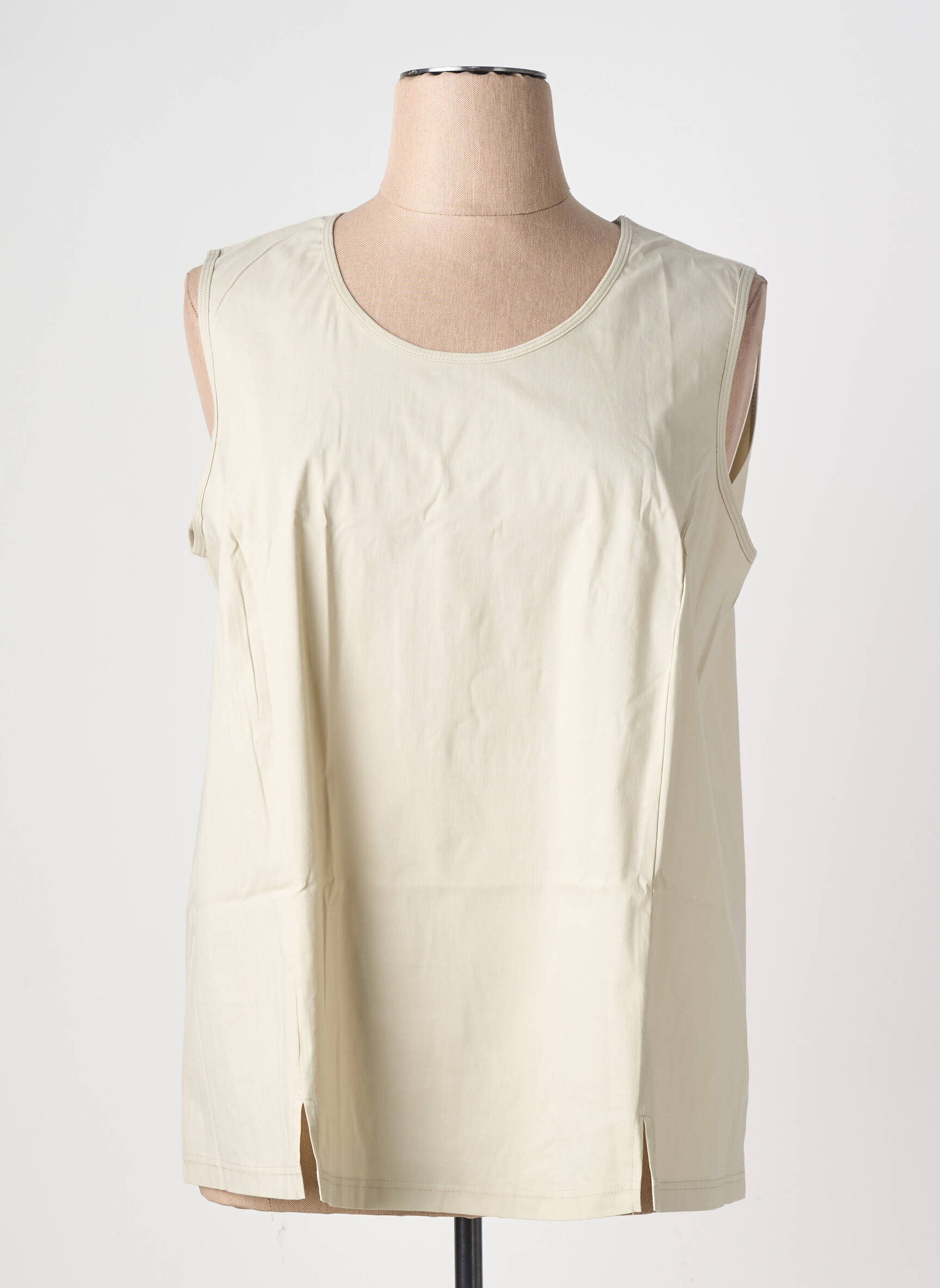 Top stretch sans manche beige KJBRAND femme