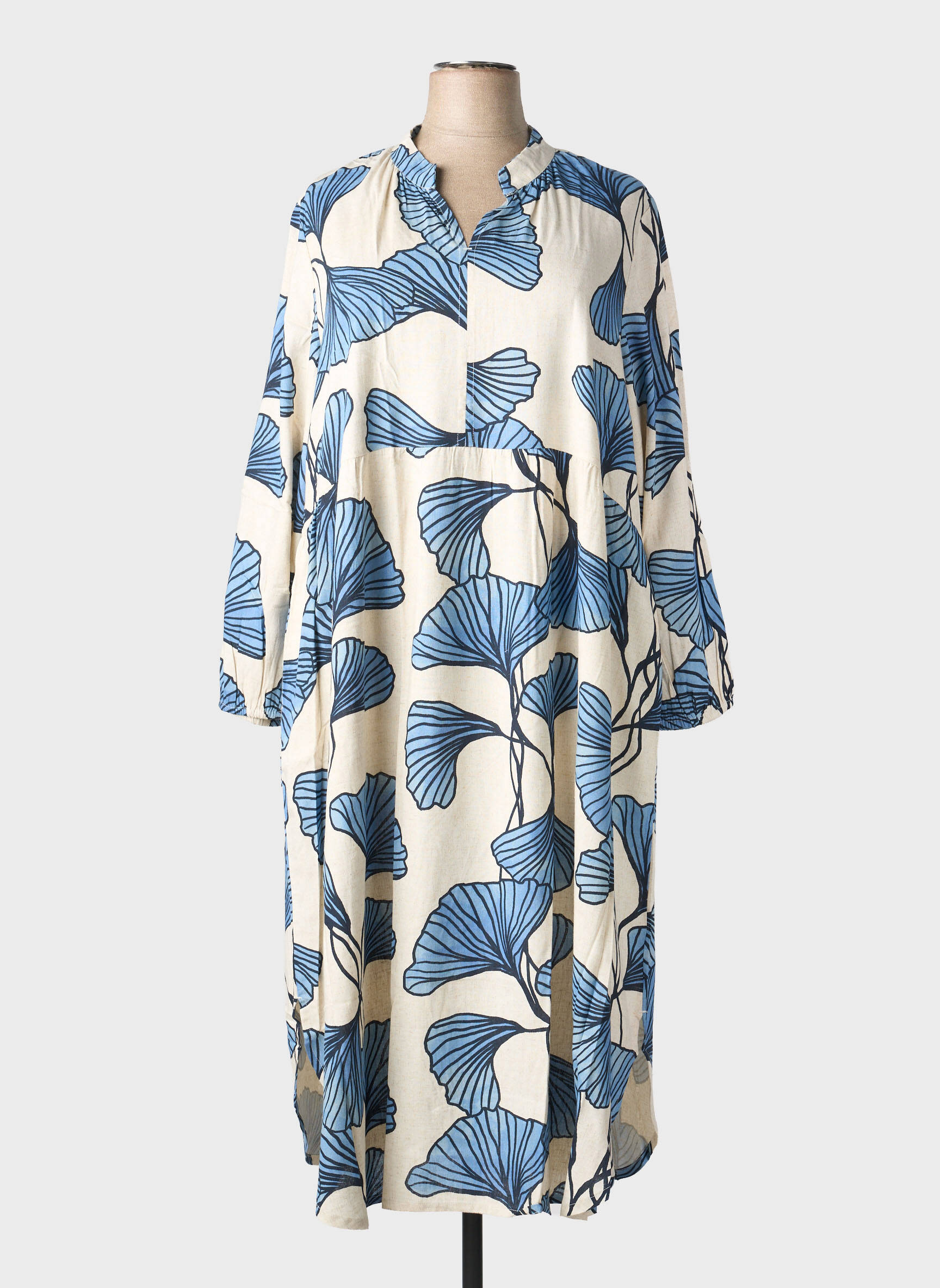 Robe longue manches longues manches longues bleu NOENE femme