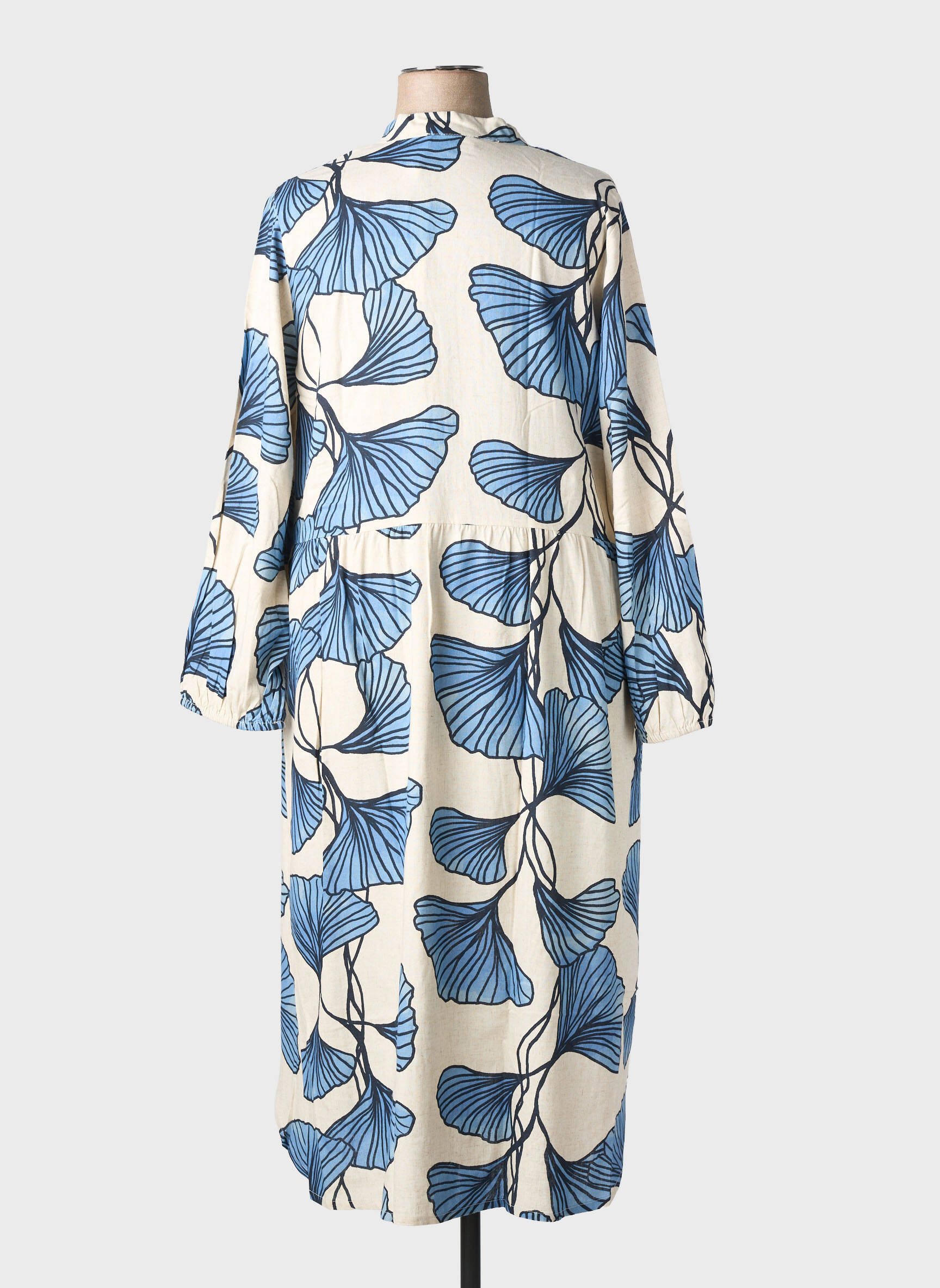 Robe longue manches longues manches longues bleu NOENE femme