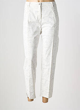Pantalon 7/8 fermeture zippée sous rabat boutonné blanc RAPHAELA BY BRAX femme