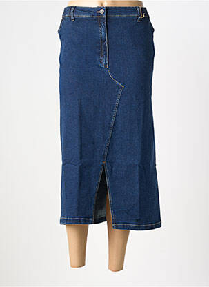 Jupe longue coupe droite bleu KJBRAND femme