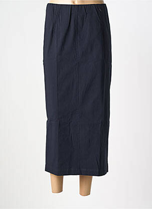 Jupe longue coupe droite bleu fonce KJBRAND femme