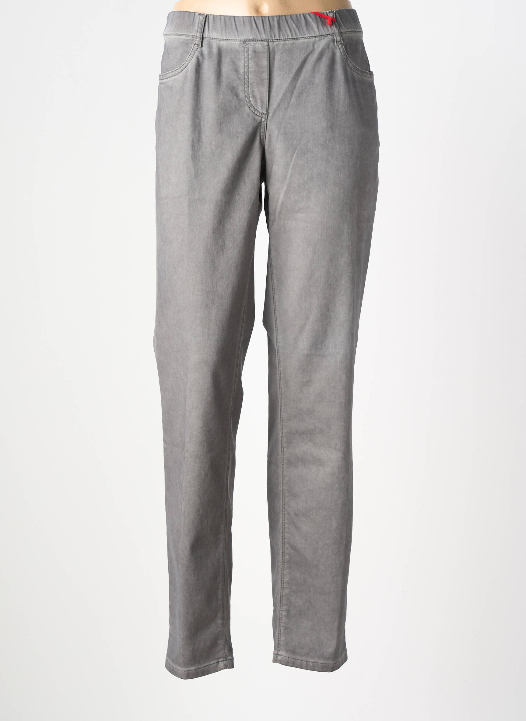Pantalon droit taille élastique gris ASCARI femme