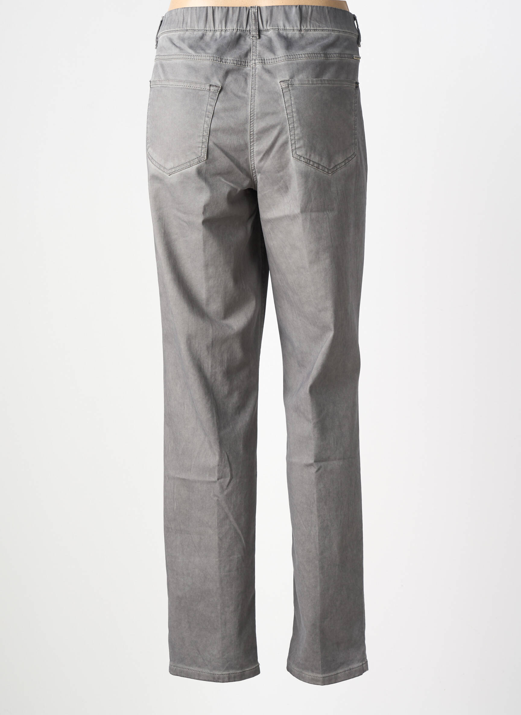Pantalon droit taille élastique gris ASCARI femme