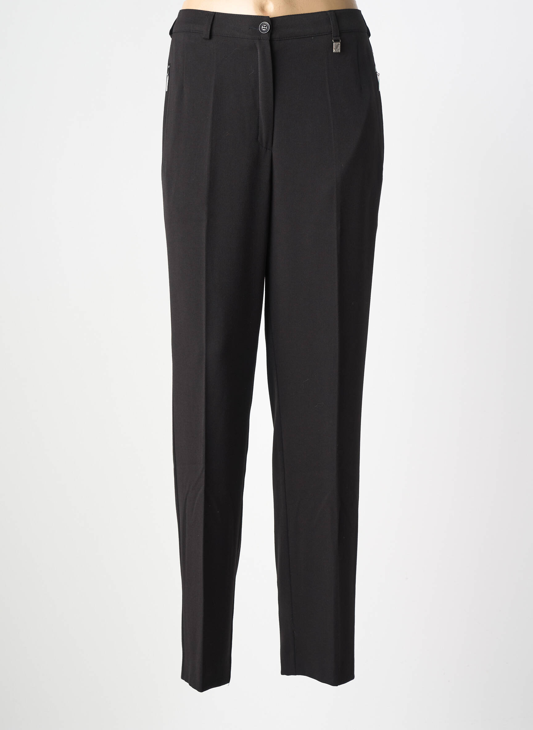 Pantalon droit taille élastique noir ADELINA BY SCHEITER femme