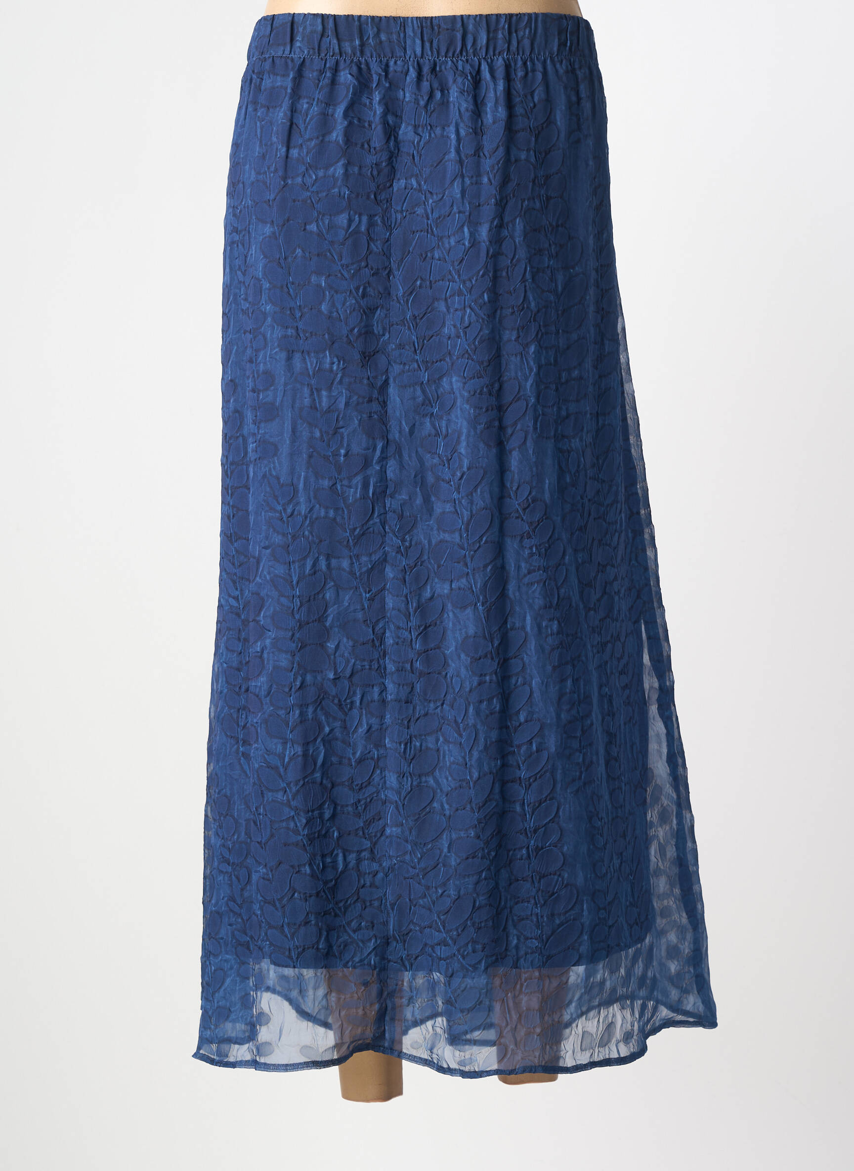Jupe longue coupe évasée bleu SAMOON femme