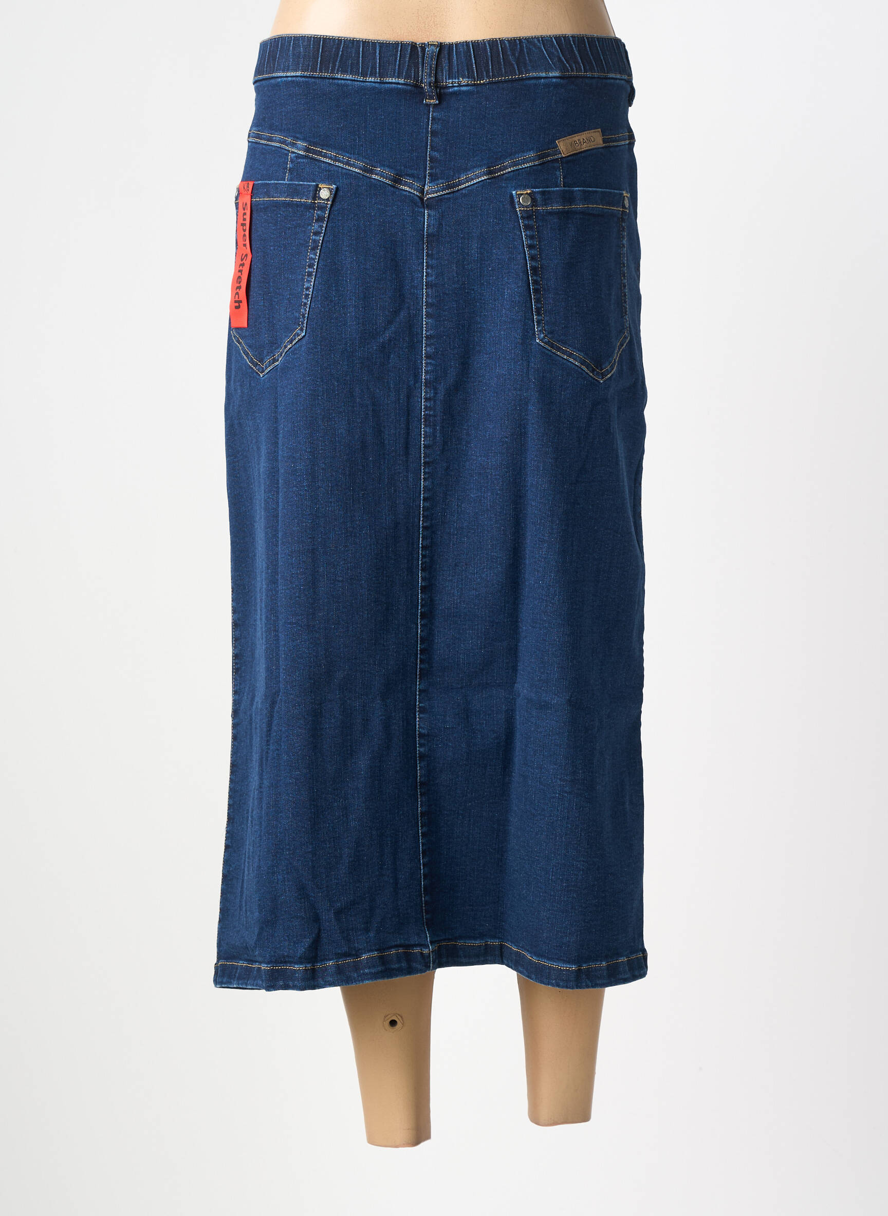 Jupe longue coupe droite bleu KJBRAND femme