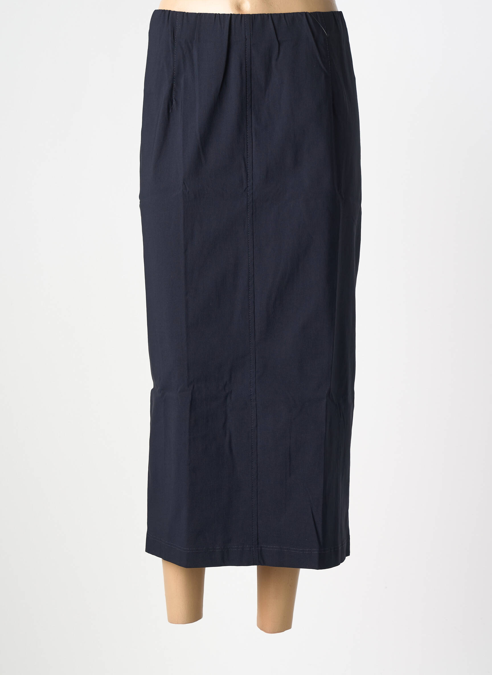 Jupe longue coupe droite bleu fonce KJBRAND femme