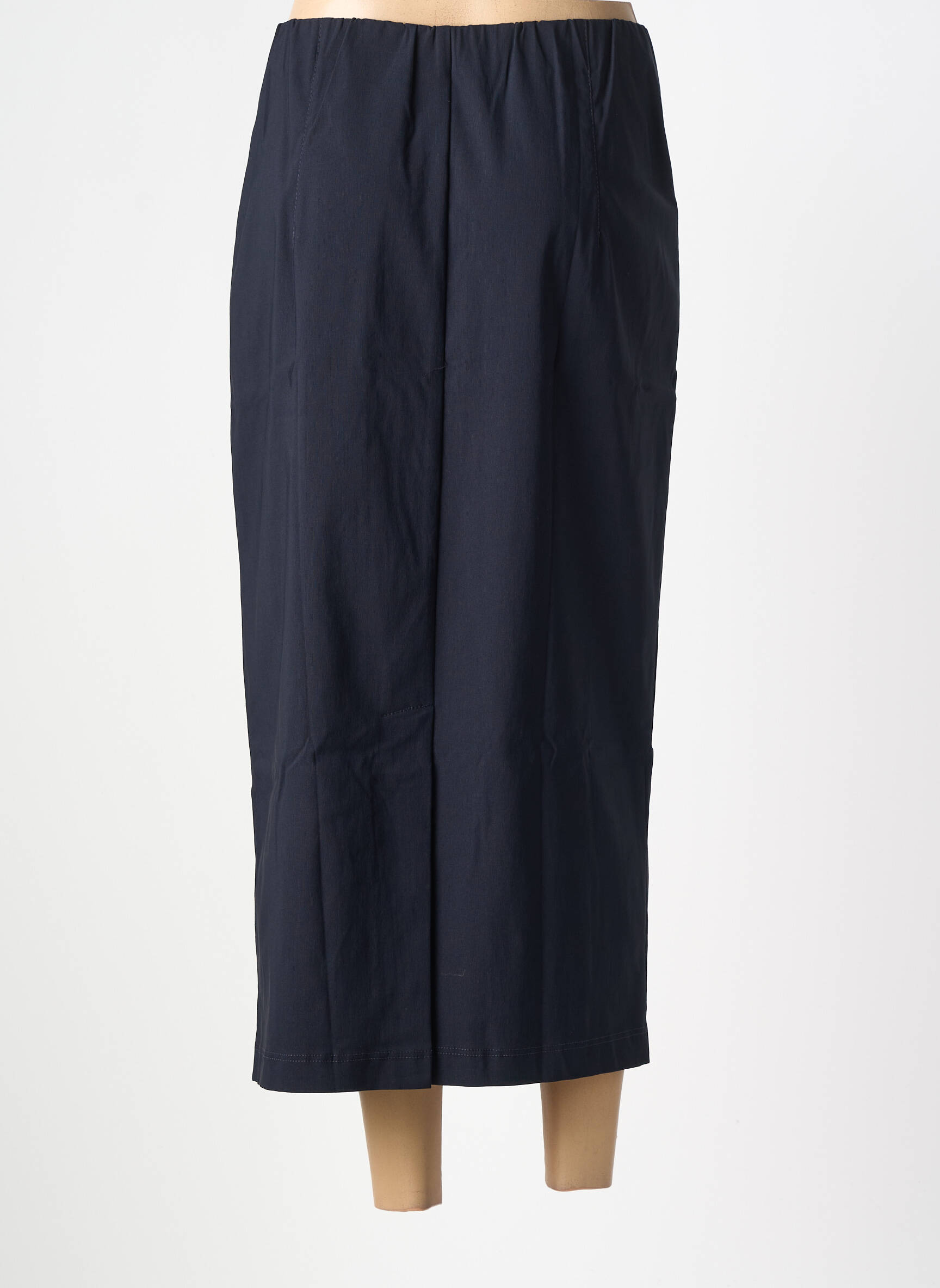 Jupe longue coupe droite bleu fonce KJBRAND femme