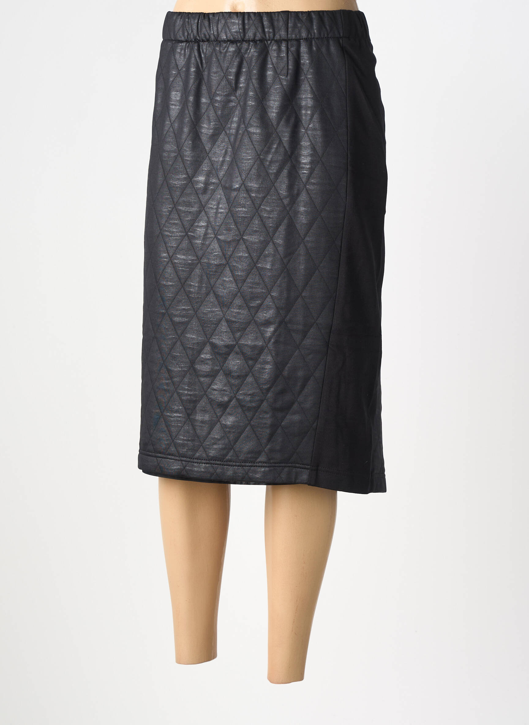 Jupe mi-longue coupe droite noir VERPASS femme