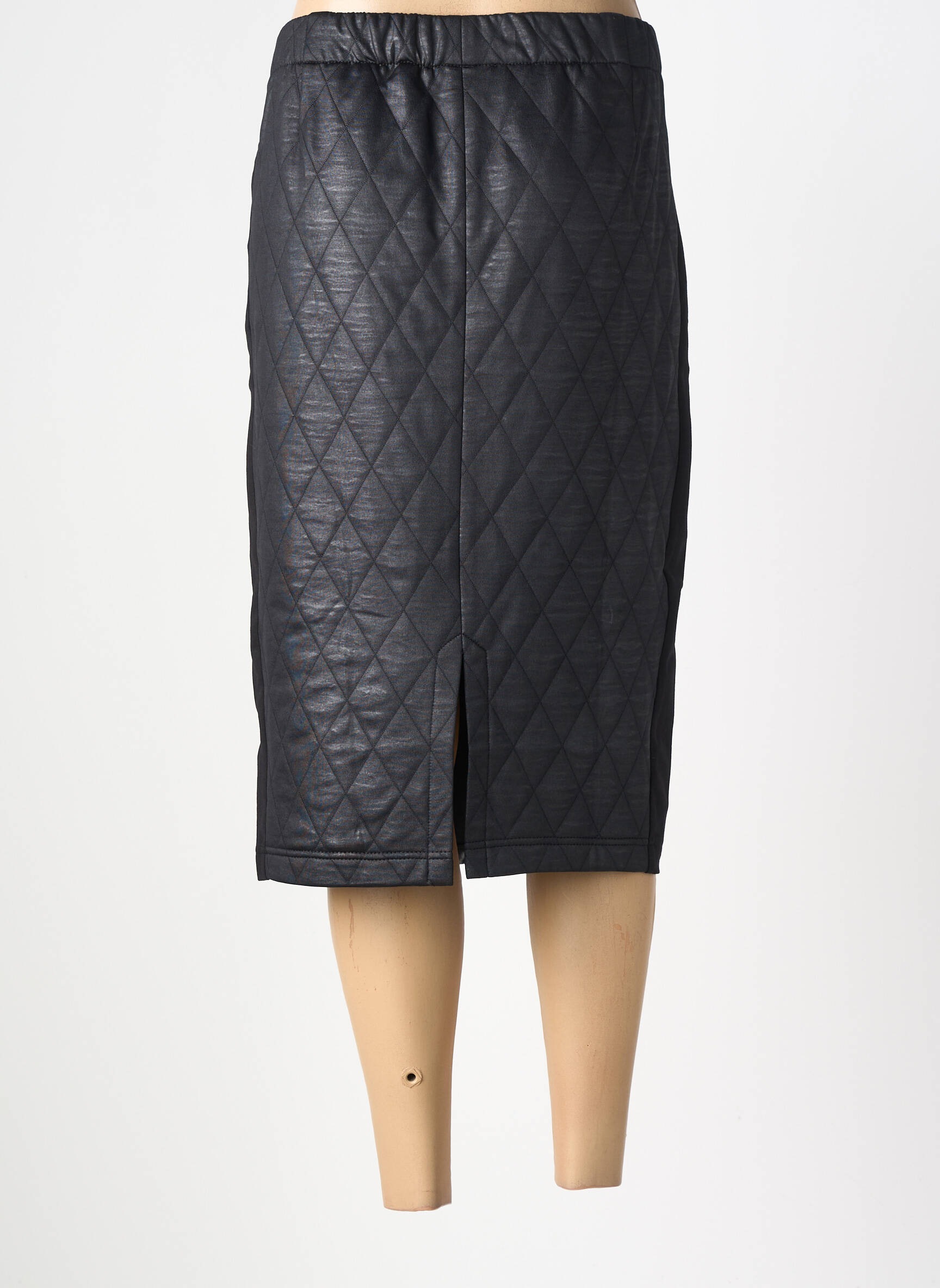 Jupe mi-longue coupe droite noir VERPASS femme