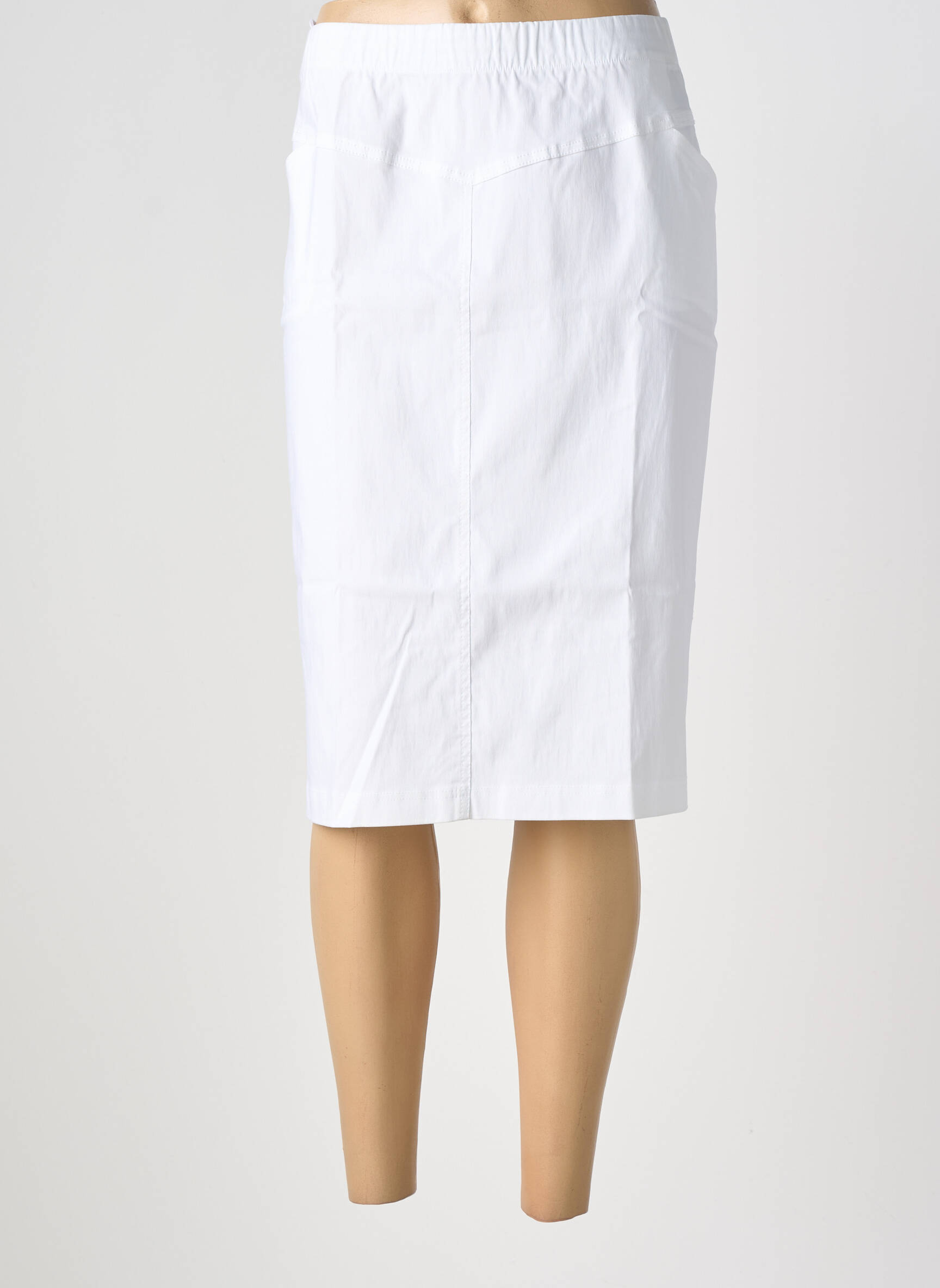 Jupe mi-longue coupe droite blanc VERPASS femme