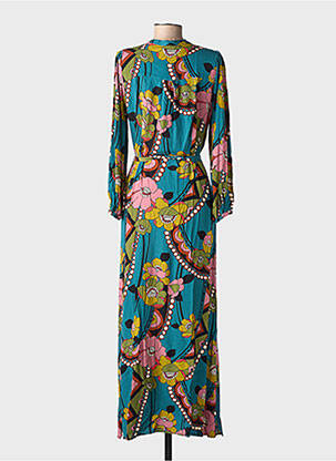 Robe longue imprimé fantaisie manches longues bleu KING LOUIE femme