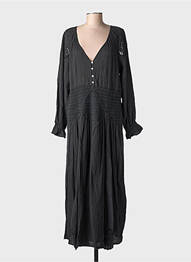 Robe longue manches longues manches longues noir MAISON HOTEL femme
