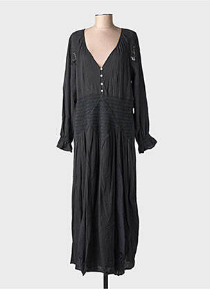 Robe longue manches longues manches longues noir MAISON HOTEL femme