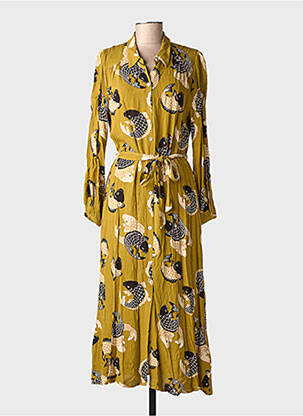Robe longue imprimé fantaisie manches longues vert KING LOUIE femme