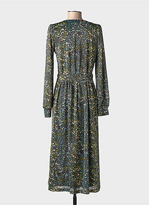 Robe longue imprimé fantaisie manches longues vert KING LOUIE femme