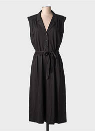 Robe mi-longue manches courtes manches courtes noir KING LOUIE femme