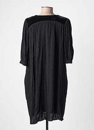 Robe mi-longue manches courtes manches courtes noir ORFEO femme