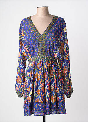 Robe courte manches longues manches longues bleu LOUIZON femme