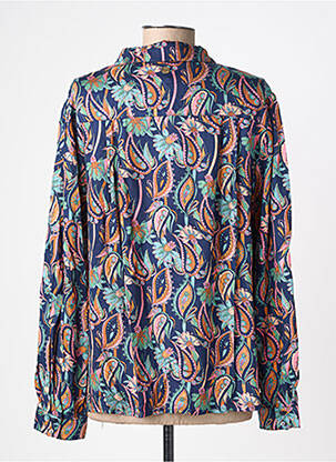 Chemisier imprimé fantaisie manches longues bleu LOLA ESPELETA femme