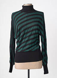 Pull col roulé coupe cintrée manches longues noir KING LOUIE femme
