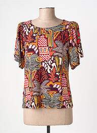 T-shirt imprimé fantaisie manches courtes orange SURKANA femme