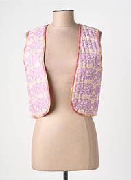 Gilet sans manche coupe droite violet MAISON HOTEL femme