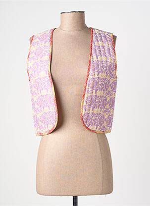 Gilet sans manche coupe droite violet MAISON HOTEL femme