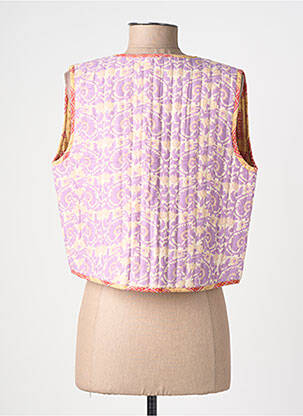 Gilet sans manche coupe droite violet MAISON HOTEL femme