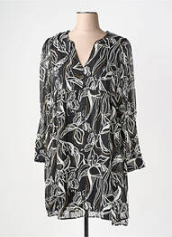 Robe mi-longue imprimé fantaisie manches longues noir LOLA ESPELETA femme