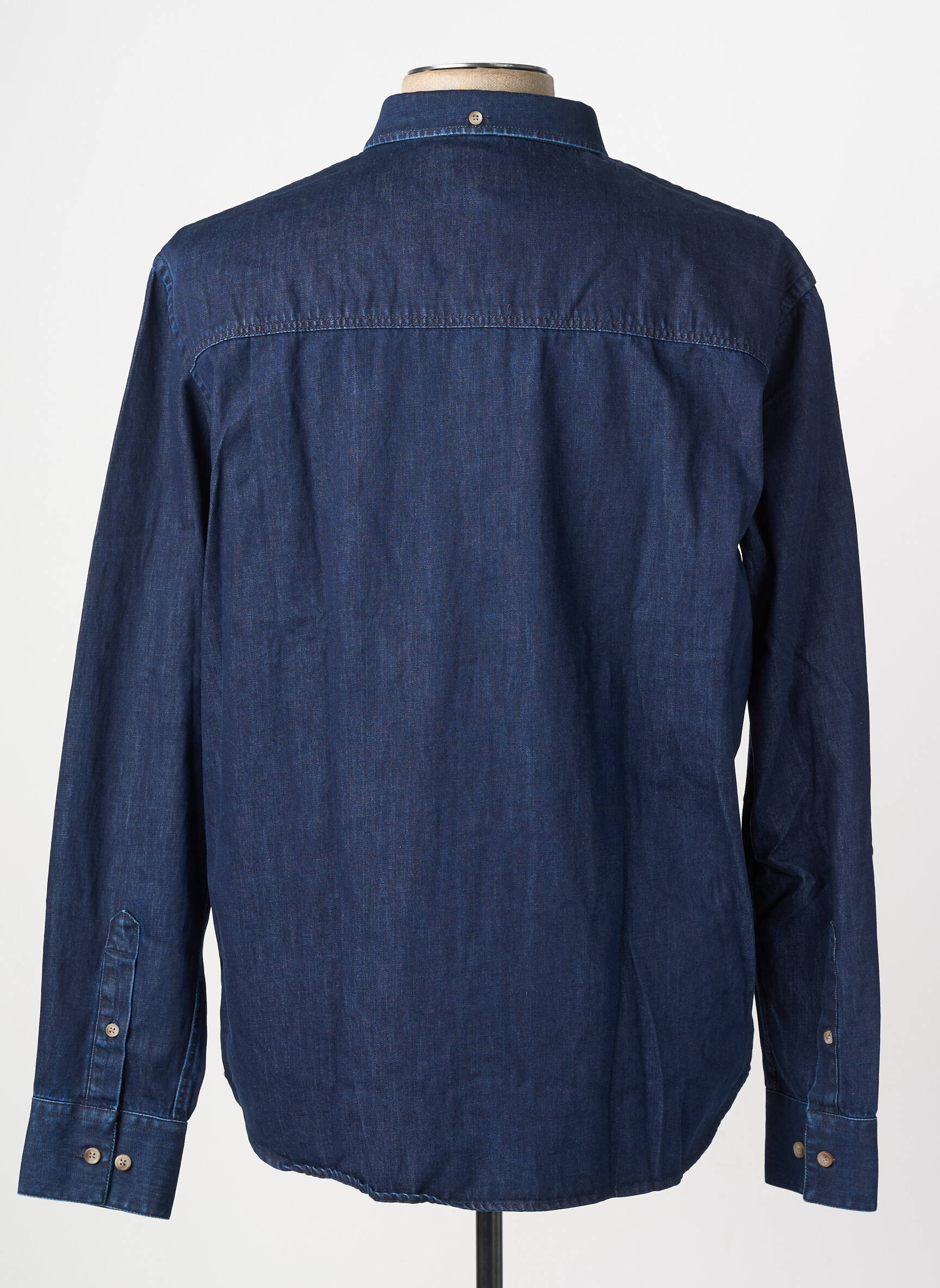 Chemise manches longues coupe droite bleu BILLYBELT homme