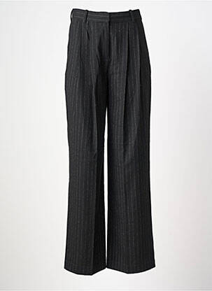 Pantalon large tissage crêpe taille haute noir SOAKED femme