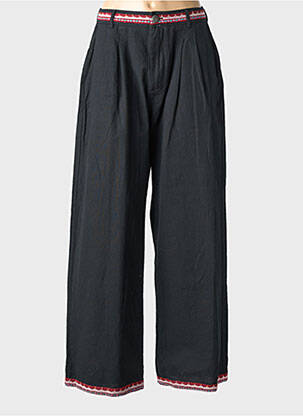 Pantalon large tissage popeline taille normale noir MAISON HOTEL femme
