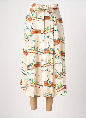 Jupe longue imprimé fantaisie orange KING LOUIE femme